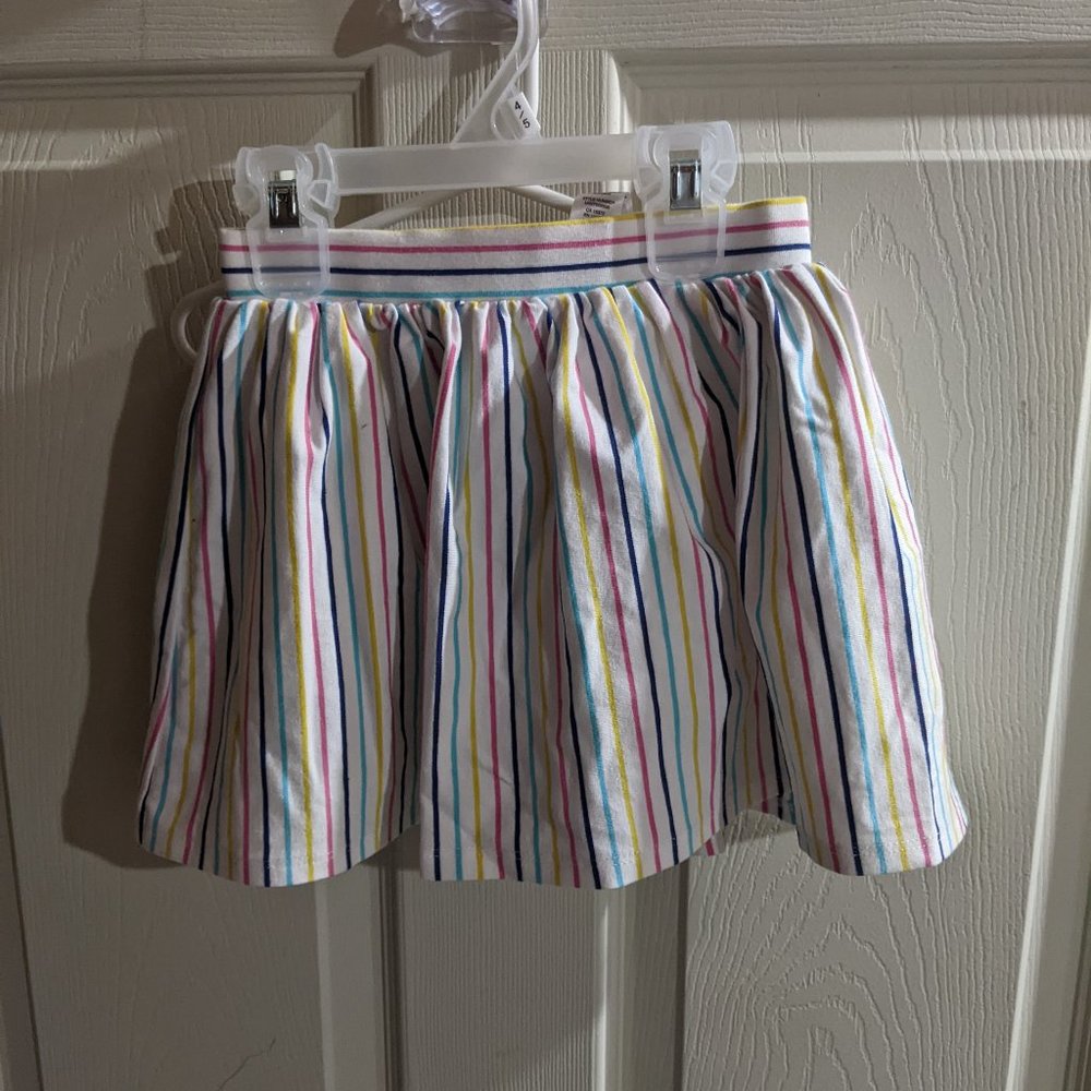 Multicolor stripe skirt with shorts attached